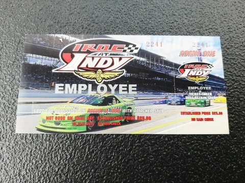 Nascar 1999 Indianapolis Motor Speedway IROC at Indy ticket Mark Martin Win Cover