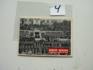 VINTAGE NON SPORT CARD 1965 PHILADELPHIE  CARD NO1 ADOLF HITLER ANNIVERSARY  NO4