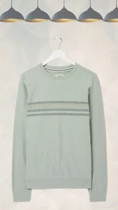 Ex Fat Face Men’s Emsworth Chest Stripe Crew T-shirt in Aqua Green - Picture 1 of 2