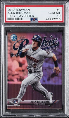 2017 BOWMAN ROY ROY FAVORITES #3 ALEX BREGMAN ROOKIE RC PSA 10 - Image 1 of 2