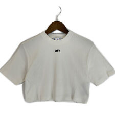 OFF-WHITE White rib knit short tops tops XS white