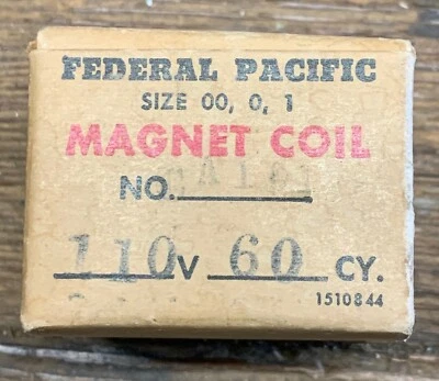 BOBINA MAGNÉTICA FEDERAL PACIFIC CA101M PARA TALLA 00, 0, 1 110V NUEVA EN CAJA Foto 1 de 4