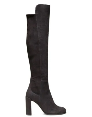 $765 Stuart Weitzman Women's Alljill Anthracite Suede Over-the-knee Boot - Image 1 of 4