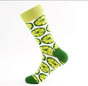 Fashion Crew Socks Lime Wedge Novelty Casual Size 5-11 One Pair - Picture 1 of 2
