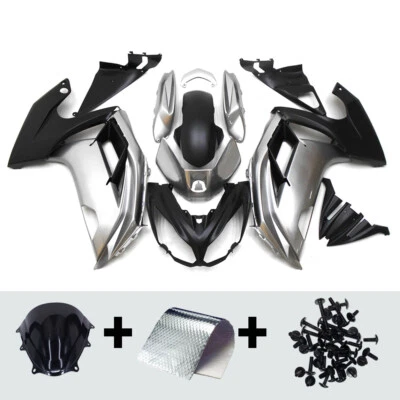 Kit de carenado negro plateado para Kawasaki Ninja 650 ER-6F 2012-2016 carrocería de plástico Foto 1 de 4