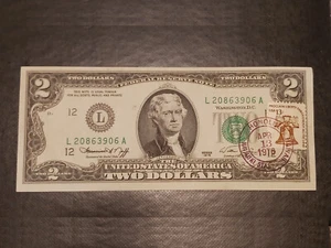 1976 2 $ DOLLARSCHEIN MIT USPO-MARKE VOM 13. APRIL 1976 ~ KAIMUKI, HONOLULU, HAWAII - Bild 1 von 2