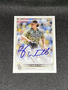 Ryan Weathers San Diego Padres Firmato Auto 2022 Topps #70 ~ COA - Foto 1 di 3