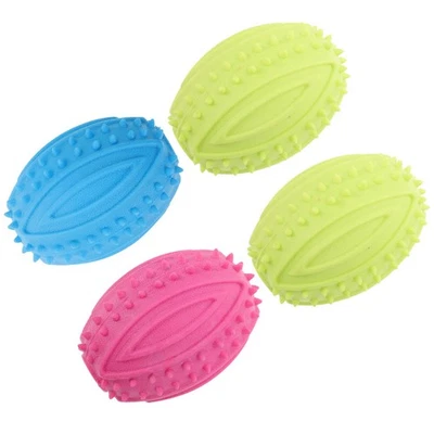  4 Pcs Puppy Balls for Small Dogs Football Chew Toys Soft Pets Mini - Image 1 of 4