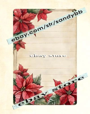 Red Plaid Tin Sign Rustic Christmas Border Design - Image 1 of 4