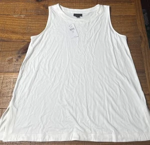J JILL Wearever Collection Tank Top, Size Medium Petite, White Sleeveless NWT - Picture 1 of 2