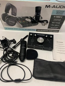 M-AUDIO M-TRACK 2X2 C-SERIES USB AUDIO INTERFACE & M-AUDIO MICROPHONE NOVA BLACK - Picture 1 of 11