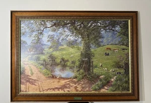 Large Print on Canvas “All in a Days Play” after Ron Beaton Farm Signed Framed - Picture 1 of 20