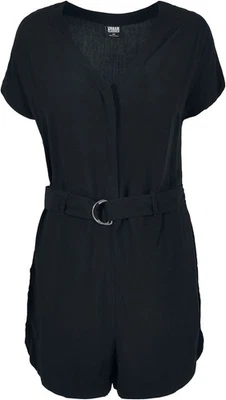 Urban Classics Jumpsuit Damen Ladies Short Black Viscose Belt Jumpsuit schwarz - Bild 1 von 4