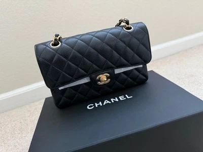 Chanel Small Classic Flap Bag Black Caviar Gold Hardware - Image 1 of 4