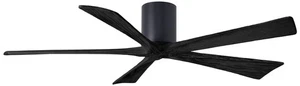 60" Irene-5H Matte Black Hugger Ceiling Fan with Remote - Picture 1 of 1
