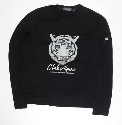 Fila Men’s Black L Pullover Sweatshirt Crew Neck Graphic Logo - Image 1 of 4