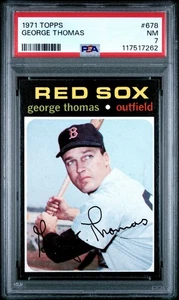 Tarjeta de béisbol 1971 Topps #678 George Thomas PSA 7 casi nueva Medias Rojas de Boston - Imagen 1 de 2