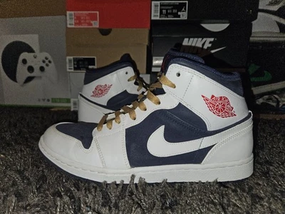 Zapatos para hombre Nike Air Jordan 1 Phat Mid Olympic azul/blanco, talla 11 Foto 1 de 4