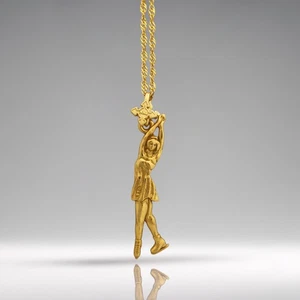 Eiskunstlauf Anhänger für Mädchen - vergoldet 925 Silber Sportschmuck Charm - Bild 1 von 15
