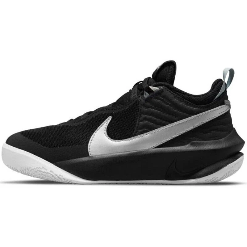 Size 7 (GS) - Nike Team Hustle D10 Low Black Metallic Silver