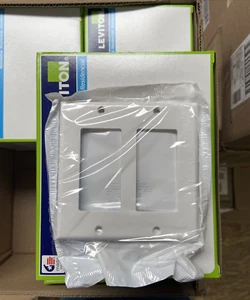 10er Pack Leviton 2-Gang Decora Wandteller. Weiß. Std. Gr. #80409-W - Bild 1 von 5