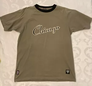 Chicago Bulls NBA Ringer Champion Tee Shirt 42" Chest XXL Olive Tan Black - Picture 1 of 10