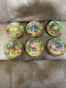 Rochard Limoges France Set 6 Signed Fruit Plates 5 1/4" Dessert/Snack Plates - Picture 1 of 16
