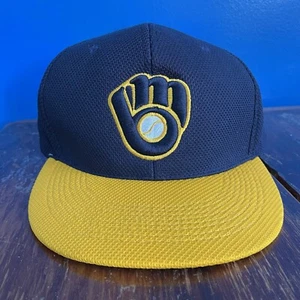Milwaukee Brewers 94.5 KTI Country Promo Snap Back Hat -Blue/Yellow Baseball Cap - Picture 1 of 7