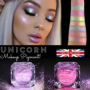 Mermaid Eyeshadow Make up Loose Powder Iridescent Unicorn Aurora Highlighter - Picture 1 of 15