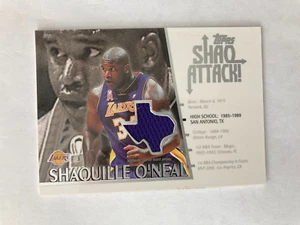 2002-03 Topps Shaq Attack #SA2 Shaquille O'Neal Lakers Game Worn Jersey - Picture 1 of 2