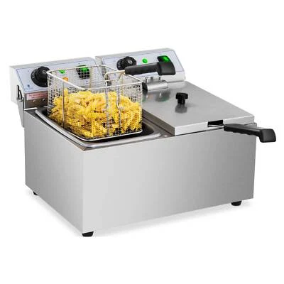 Friggitrice Elettrica Professionale Con Zona Fredda In Acciaio Inox 2X8 L 3200 W - Immagine 1 di 4