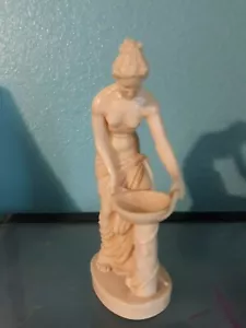 Ein Santini Halbakt Frau mit Schale, Venus von Knido Alabaster Skulptur Italien - Bild 1 von 3