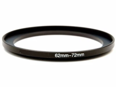 62-72mm Metal Step Up Ring Lens Adapter 62 male to 72 female thread - UK STOCK - Image 1 of 4