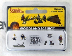 N Scale Campers Figures - Woodland Scenics #A2199 - Picture 1 of 2