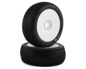 AKA Component 2AB 1/8 Buggy Pre-Mounted Tires (2) (White) (Medium - Long Wear) - Picture 1 of 3