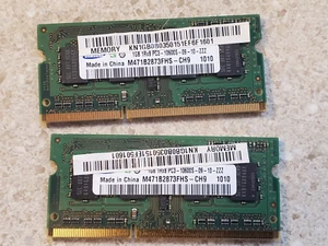 2GB (2x1GB) Samsung DDR3 1333MHz SO-DIMM Laptop RAM PC3-10600S M471B2873FHS-CH9 - Picture 1 of 2