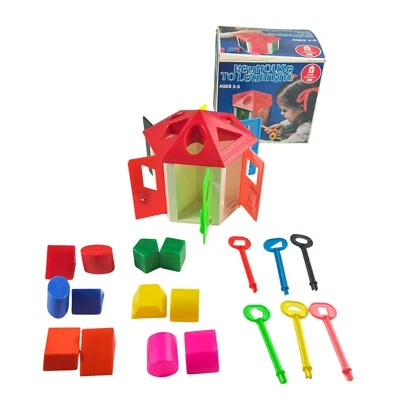 Vintage 1960s Sears Little Learners Toy Key House Learn Shapes Colors Matching - Image 1 of 4
