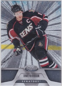 11/12 CERTIFIED...DANIEL ALFREDSSON...TOTALLY SILVER...CARD # 47...SENATORS