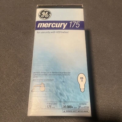GE Mercury 175 Watt Outdoor Light Bulb 26439 ED 28 - Image 1 of 4