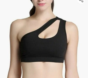 Helisopus Womens One Shoulder Sports, Black, Size XL  36D  38A 38B 38C 38D NEW  - Picture 1 of 4