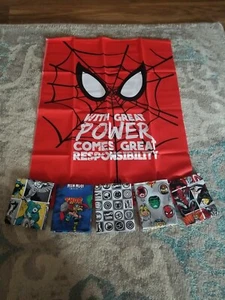 Lot of 6 Marvel Comics Superheros Spiderman, Thor Fabric Fat Quarter 100% Cotton - Picture 1 of 1