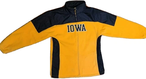 OUTERSTUFF NCAA Iowa Hawkeyes Youth Size XXL (18) Fleece Zip Jacket Black/Yellow Cover