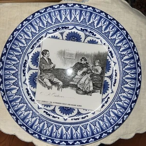 Antique 1900 Art Deco Royal Doulton "GIBSON GIRL" Plate Blue&White England 10.5" - Picture 1 of 9
