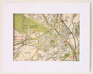 Antique 1960s London Map - Mounted - WATFORD, BUSHEY - Picture 1 of 1