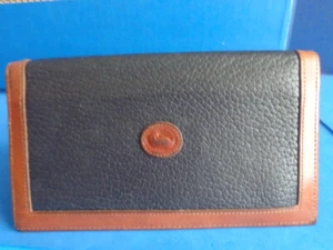 VINTAGE DOONEY & BOURKE CHECKBOOK HOLDER WALLET DUCK LOGO- PEBBLE LEATHER - Picture 1 of 7