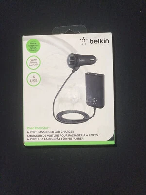 Cargador de coche de pasajeros Belkin Road Rockstar 4 puertos - negro Foto 1 de 2
