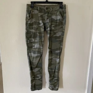 Vintage Rewind Jeans Size 3 Camo Skinny Tapered Green Pants 98 Cotton 2 Spandex - Picture 1 of 9