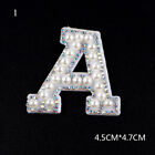 A-Z Pearl Rhinestone Letter Patches Iron Stickes Applique 3D Handmade Beaded D "