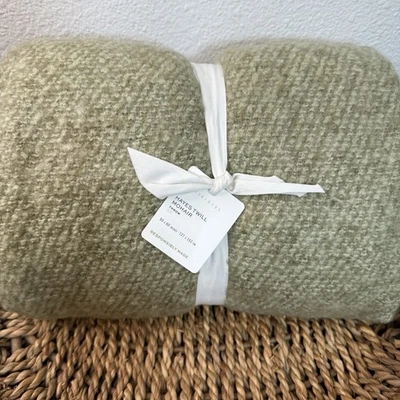 MANTA DE CERÁMICA GRANERO HENOS IMITACIÓN MOHAIR 50 X 60" ~ VERDE ALOE Foto 1 de 4