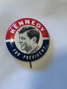 1960 JFK John F. Kennedy for President 1" Presidential Campaign Pin - Bild 1 von 2